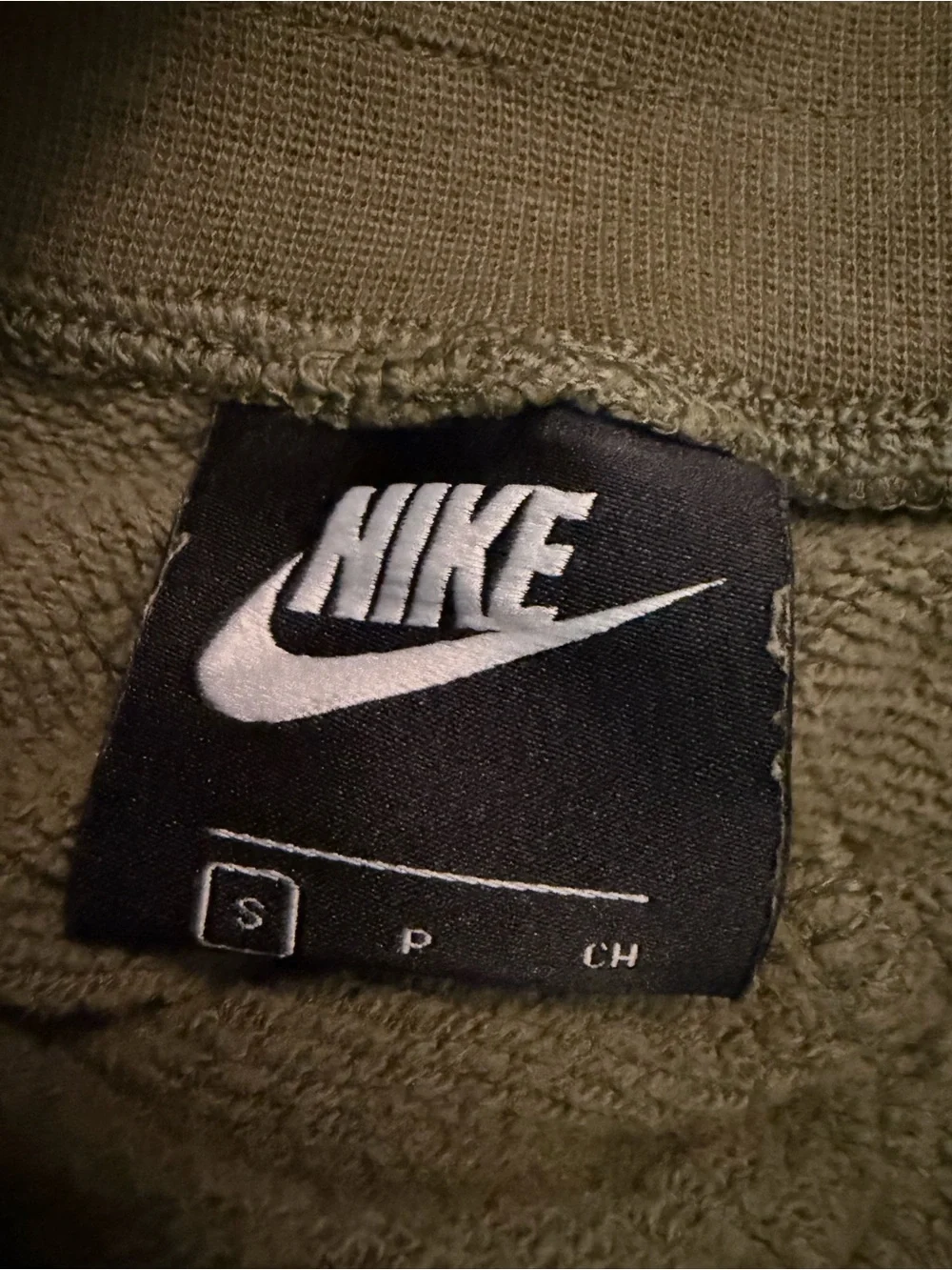 Nike Kids Olive Green Colorblock Joggers with Navy & White Stripes